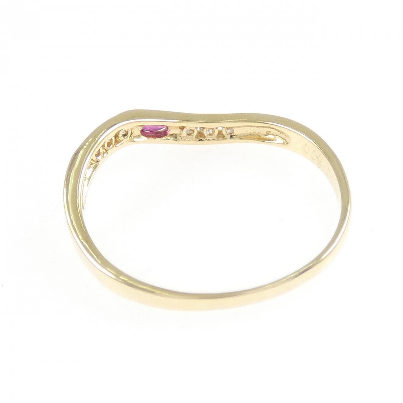 K18YG ルビー リング 0.08CT
