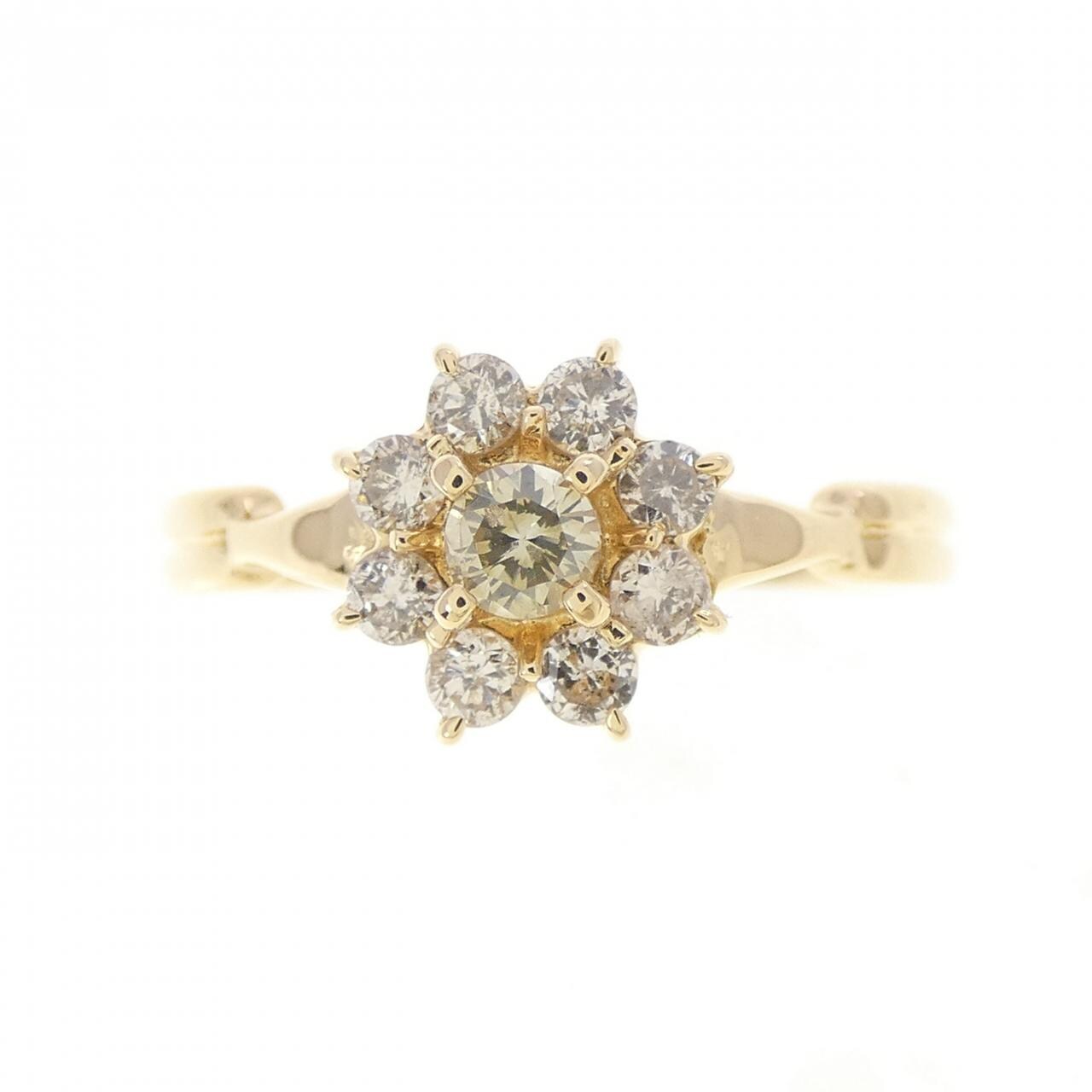 K18YG フラワー ダイヤモンド リング 0.31CT