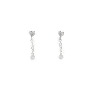 K18WG ハート ダイヤモンド ピアス 0.20CT