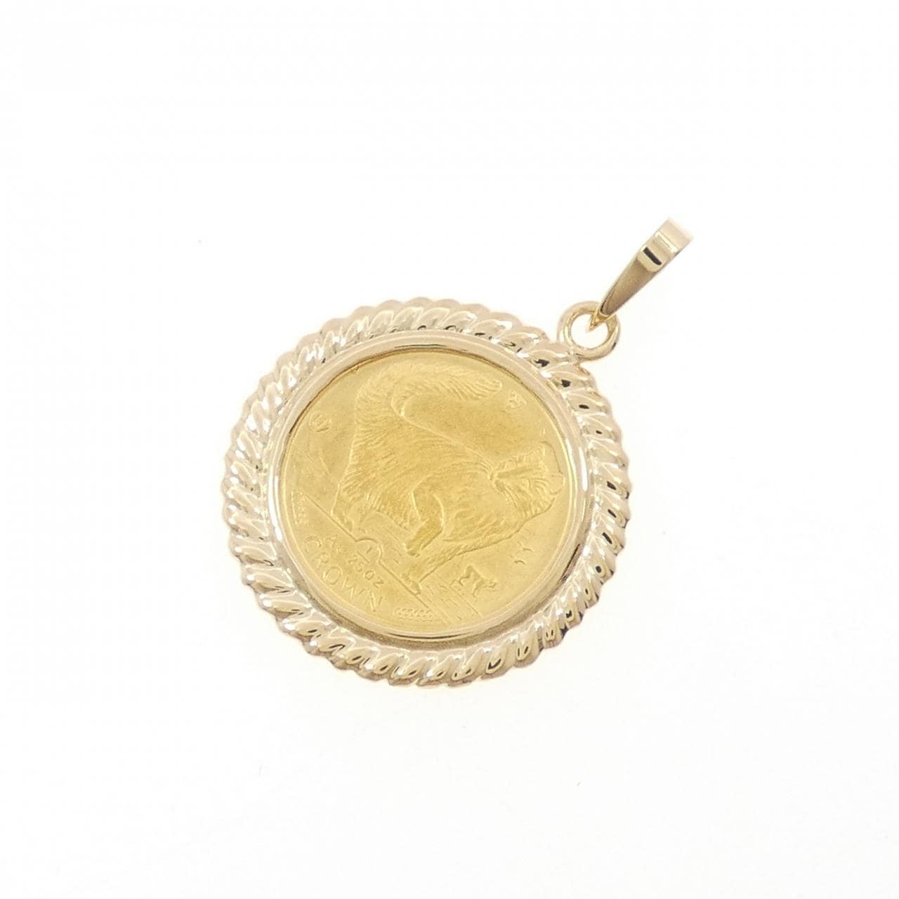 K18YG(枠) コイン ペンダント