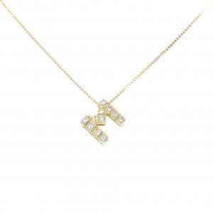 K18YG イニシャルM ダイヤモンド ネックレス 0.12CT