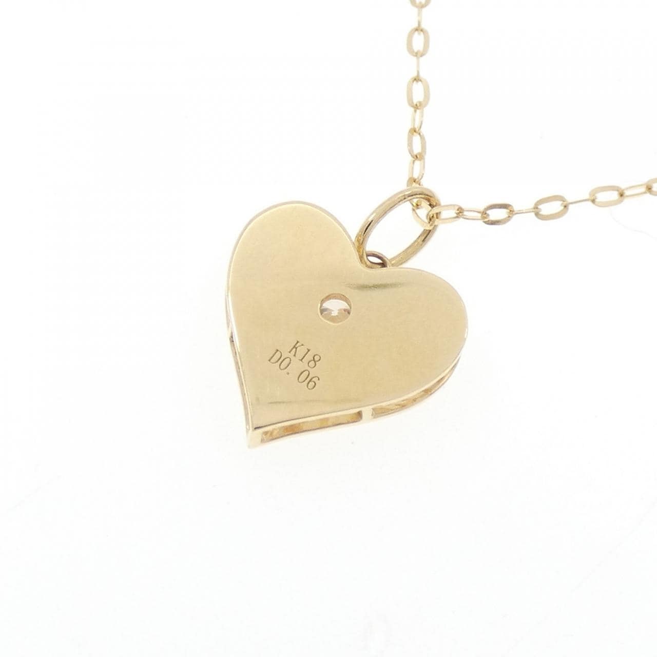 【新品】K18YG ハート ダイヤモンド ネックレス 0.06CT