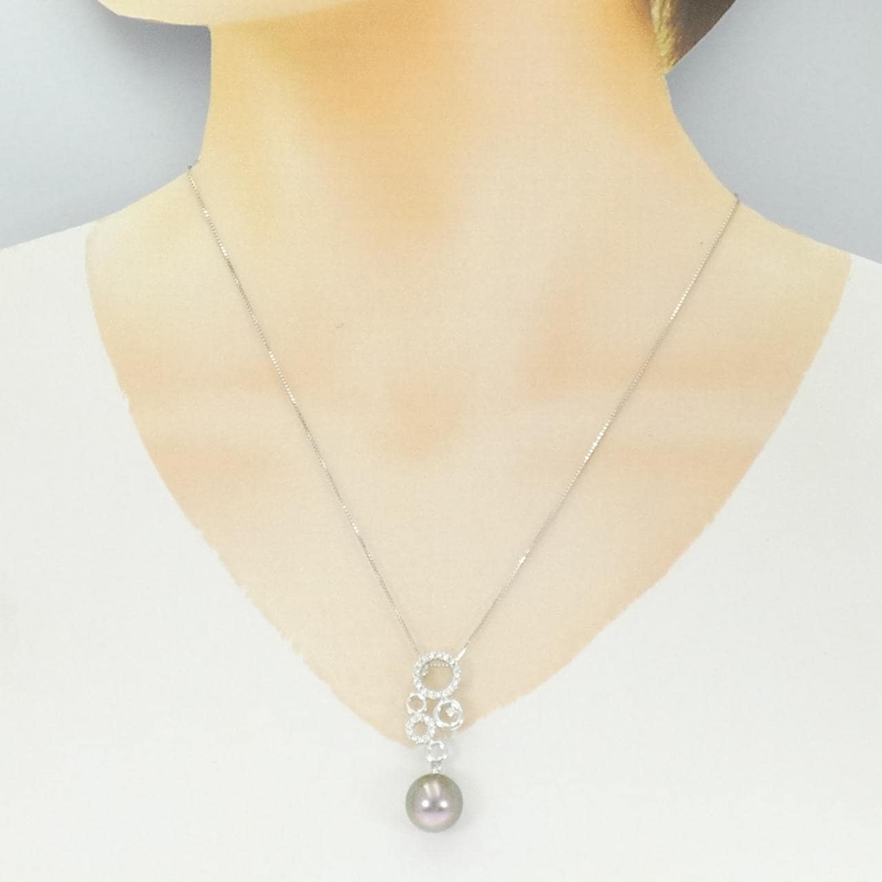 K18WG 黒蝶パール ネックレス 11.5mm