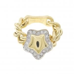 K18YG/K18WG スター ダイヤモンド リング 0.25CT