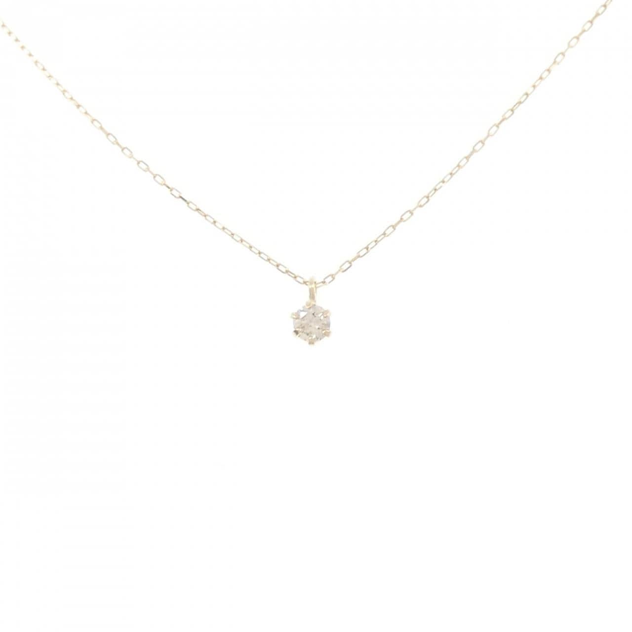 K10YG ソリティア ダイヤモンド ネックレス 0.09CT