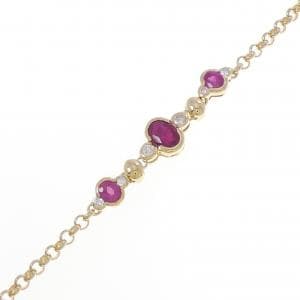 K18YG ルビー ブレスレット 0.95CT