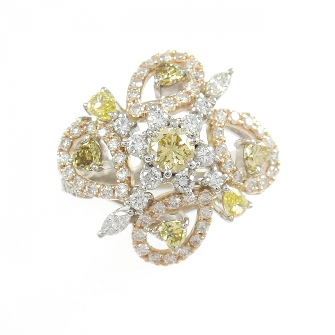 PT900/K18PG ダイヤモンド リング 0.828CT