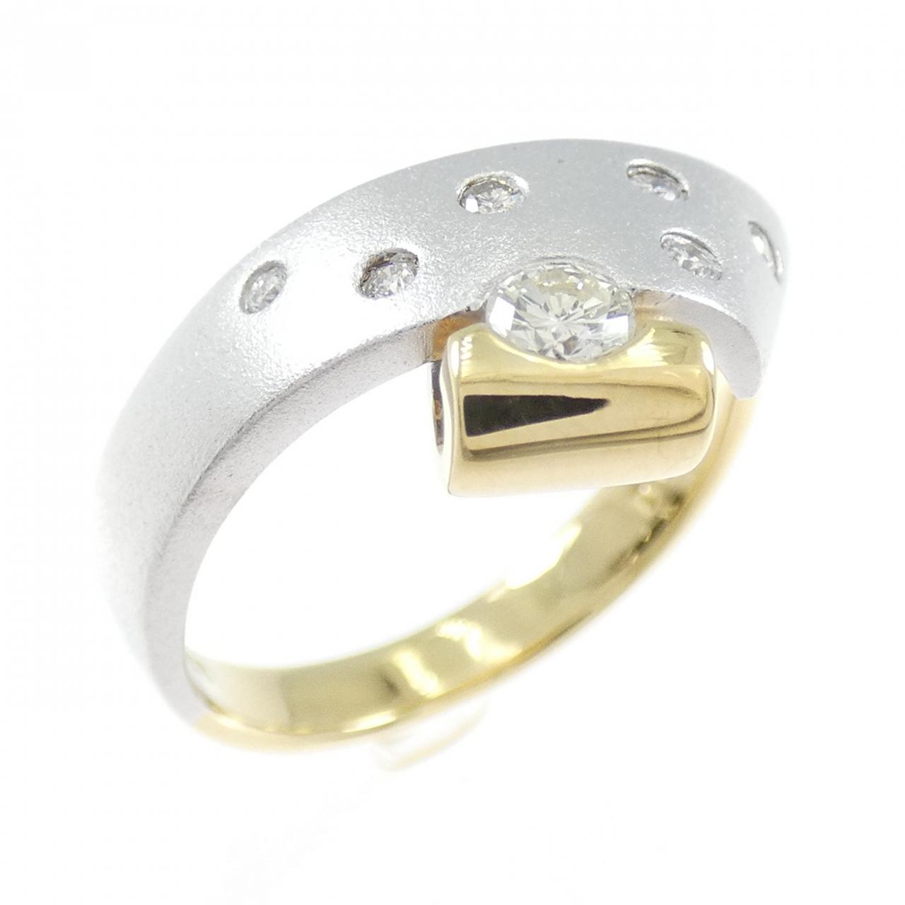 K18YG/K18WG ダイヤモンド リング 0.19CT