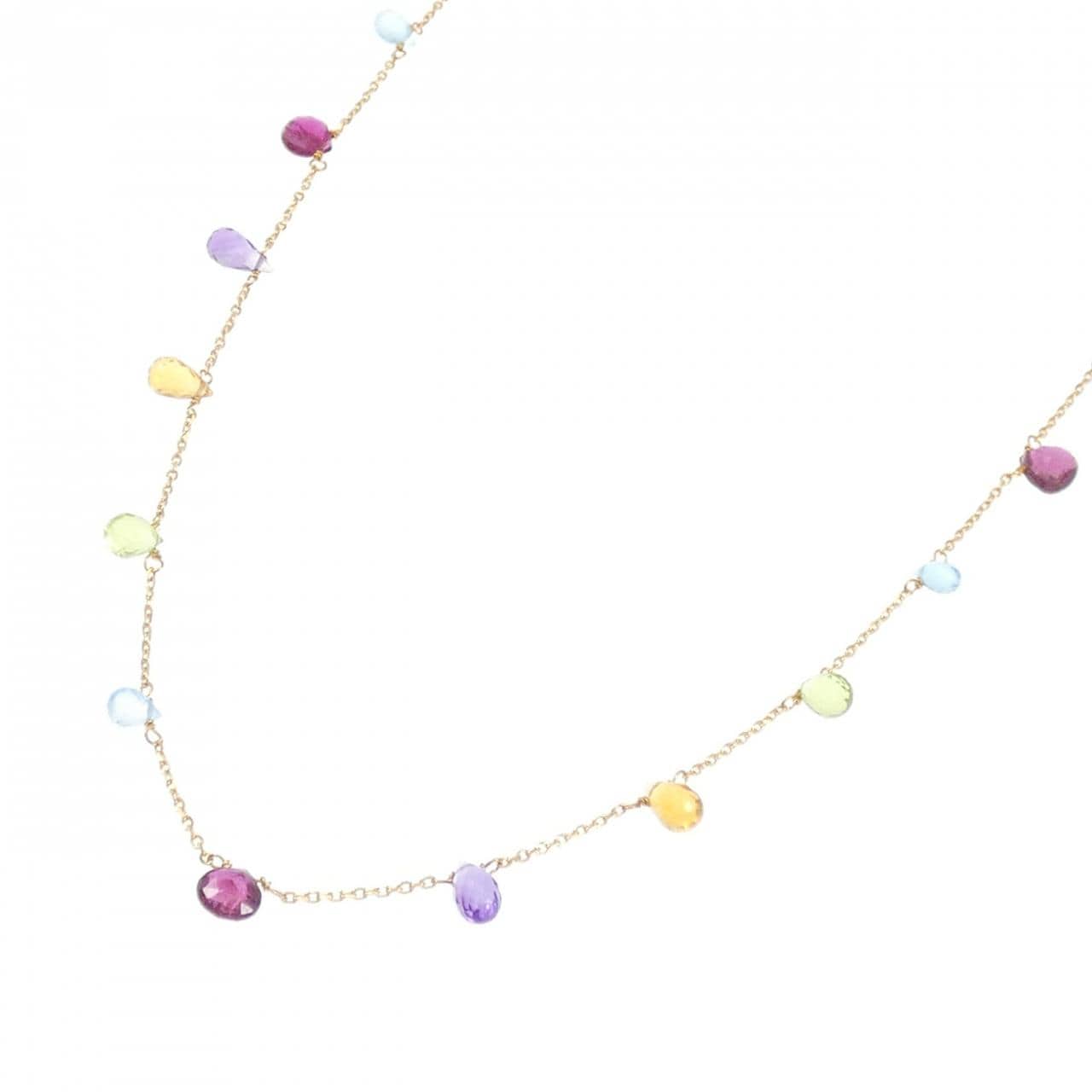 K18YG カラーストーン ネックレス