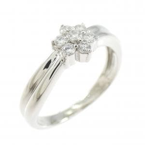 PT900 フラワー ダイヤモンド リング 0.14CT