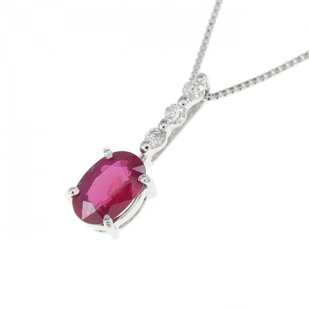 K18WG ルビー ネックレス 0.51CT