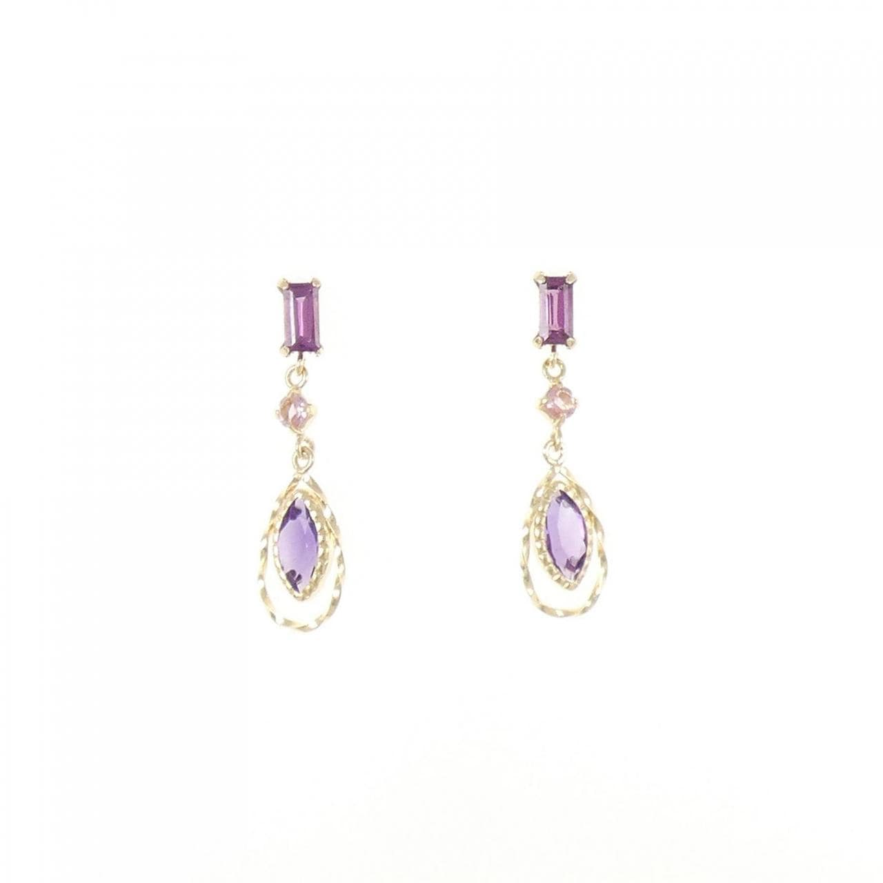 【新品】K10YG カラーストーン ピアス