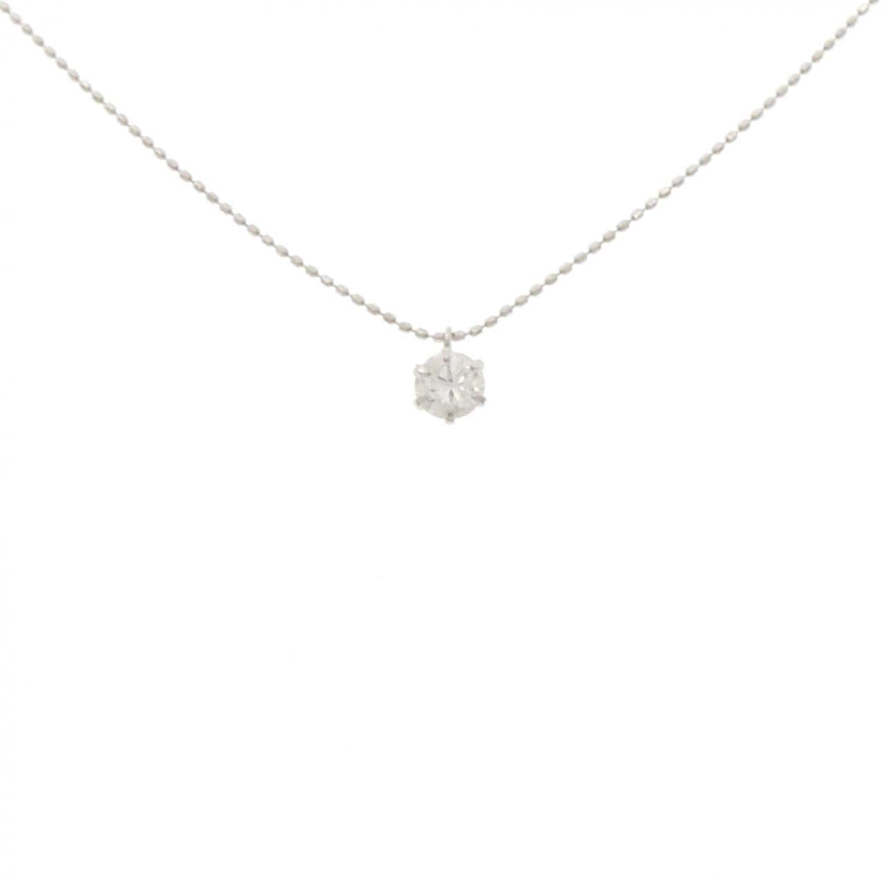 K18WG ソリティア ダイヤモンド ネックレス 0.20CT