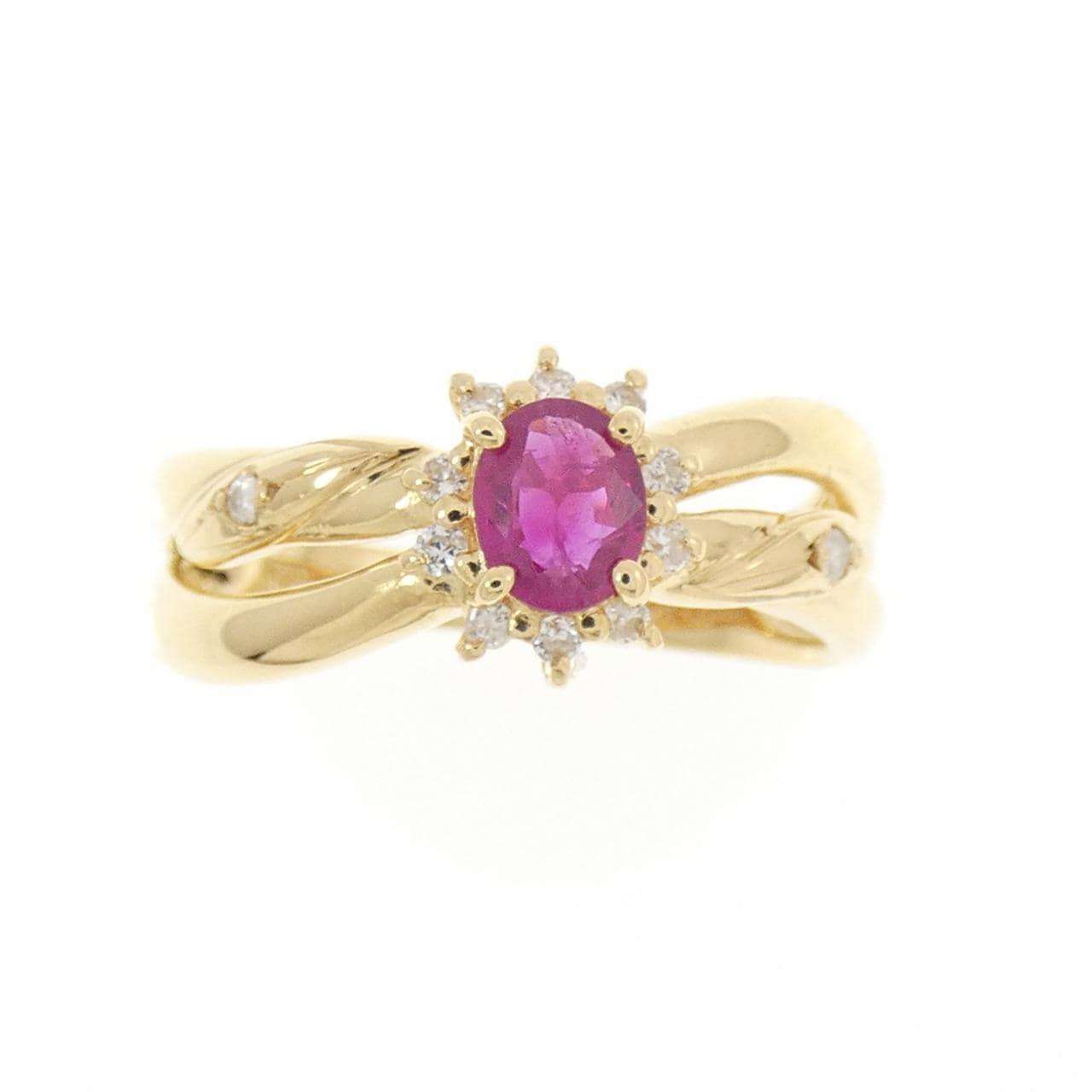 K18YG ルビー リング 0.33CT