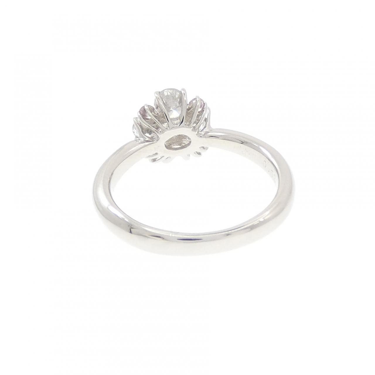 PT900 フラワー ダイヤモンド ピンキーリング 0.52CT