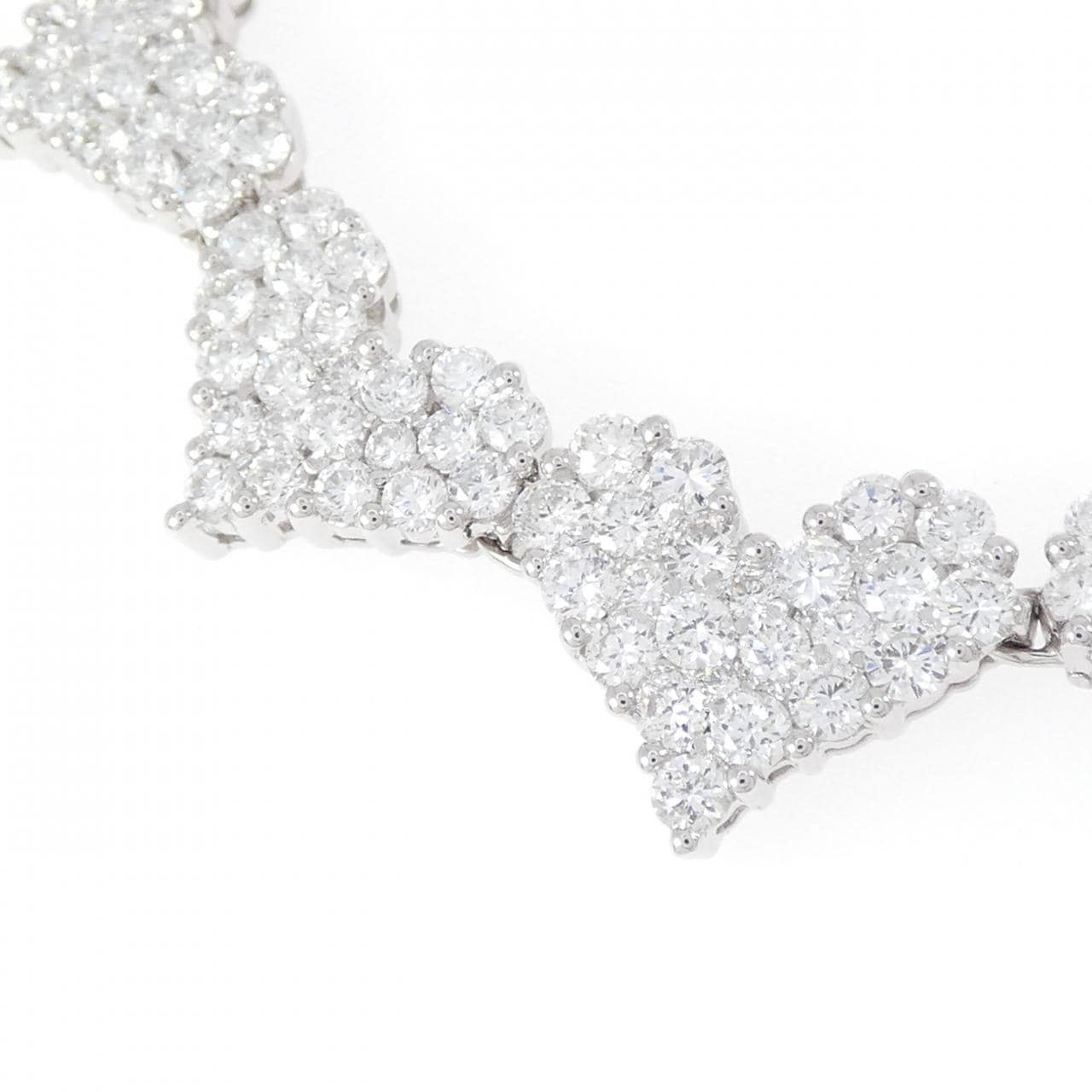 K18WG ハート ダイヤモンド ネックレス 15.00CT