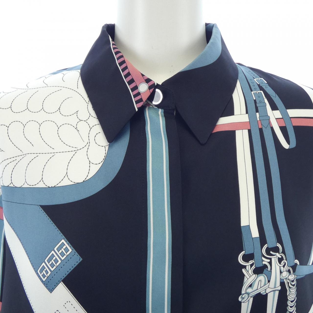 エルメス HERMES レトルエケストル クルードセル 4H0621DO ツイルレーヌ シャツ