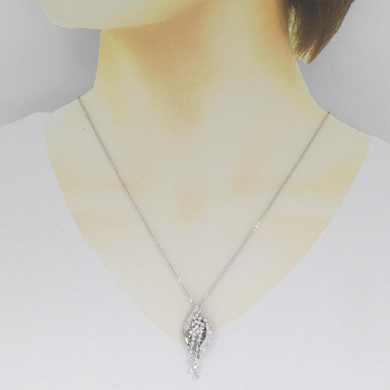 K18WG ダイヤモンド ネックレス 0.40CT
