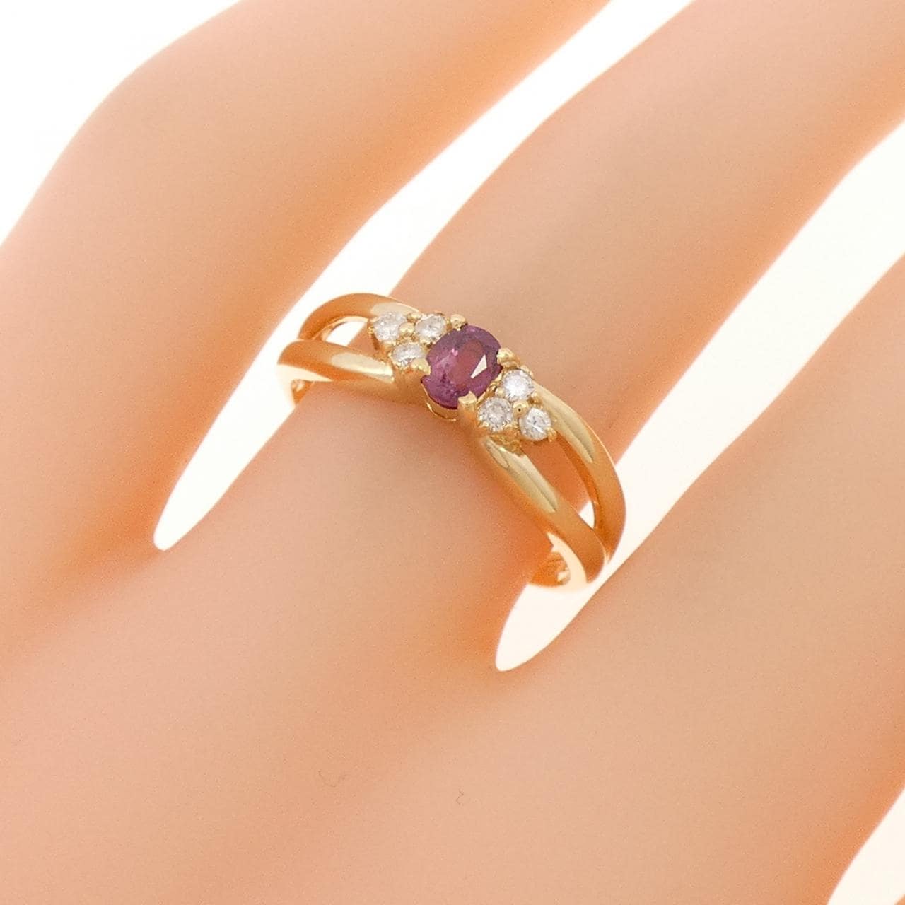 K18YG ルビー リング 0.24CT