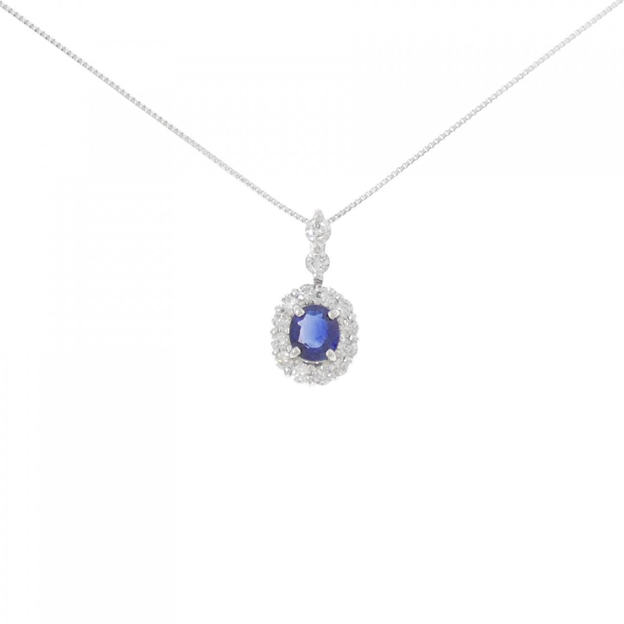 K18WG サファイヤ ネックレス 0.59CT
