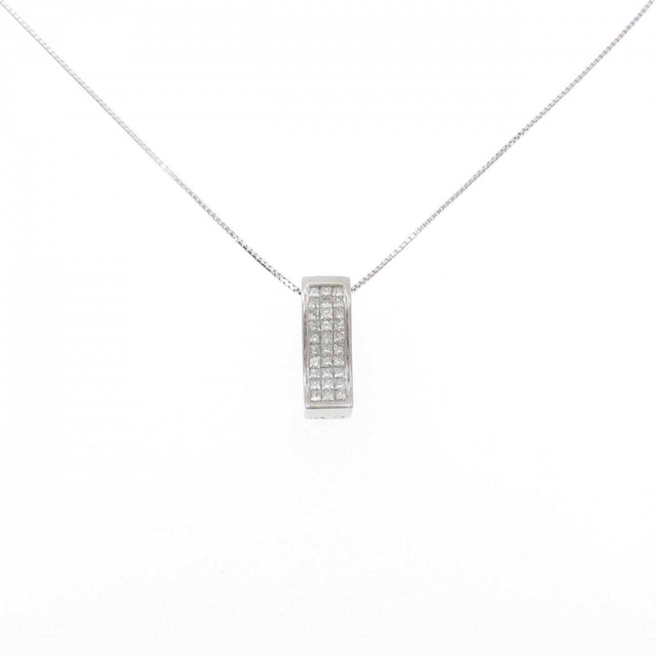 K18WG パヴェ ダイヤモンド ネックレス 0.50CT
