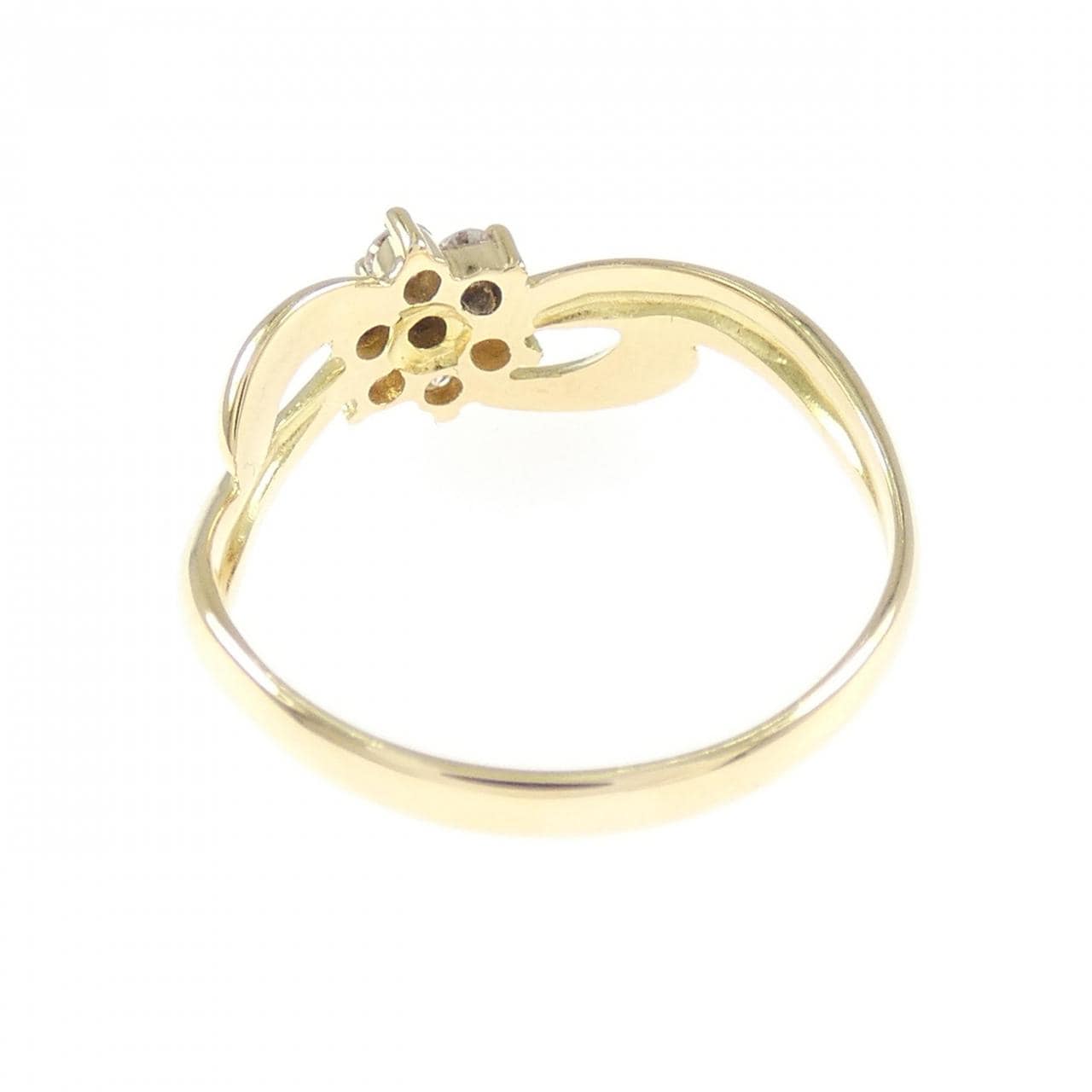 K18YG フラワー ダイヤモンド リング 0.20CT