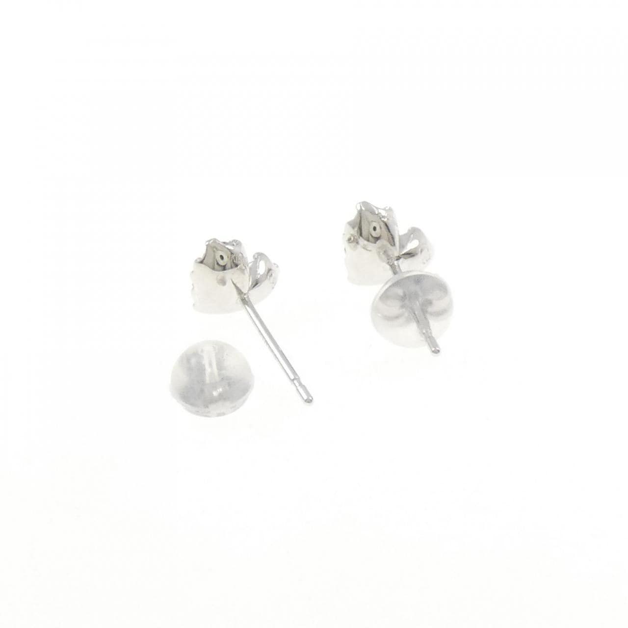 K18WG ハート ダイヤモンド ピアス