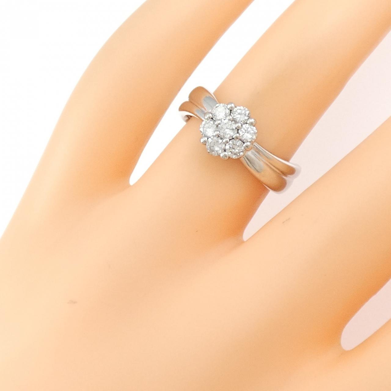 PT900 フラワー ダイヤモンド リング 0.45CT