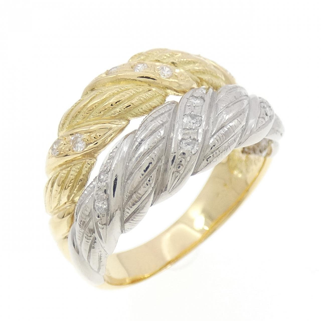 K18YG/PT900 ダイヤモンド リング 0.14CT