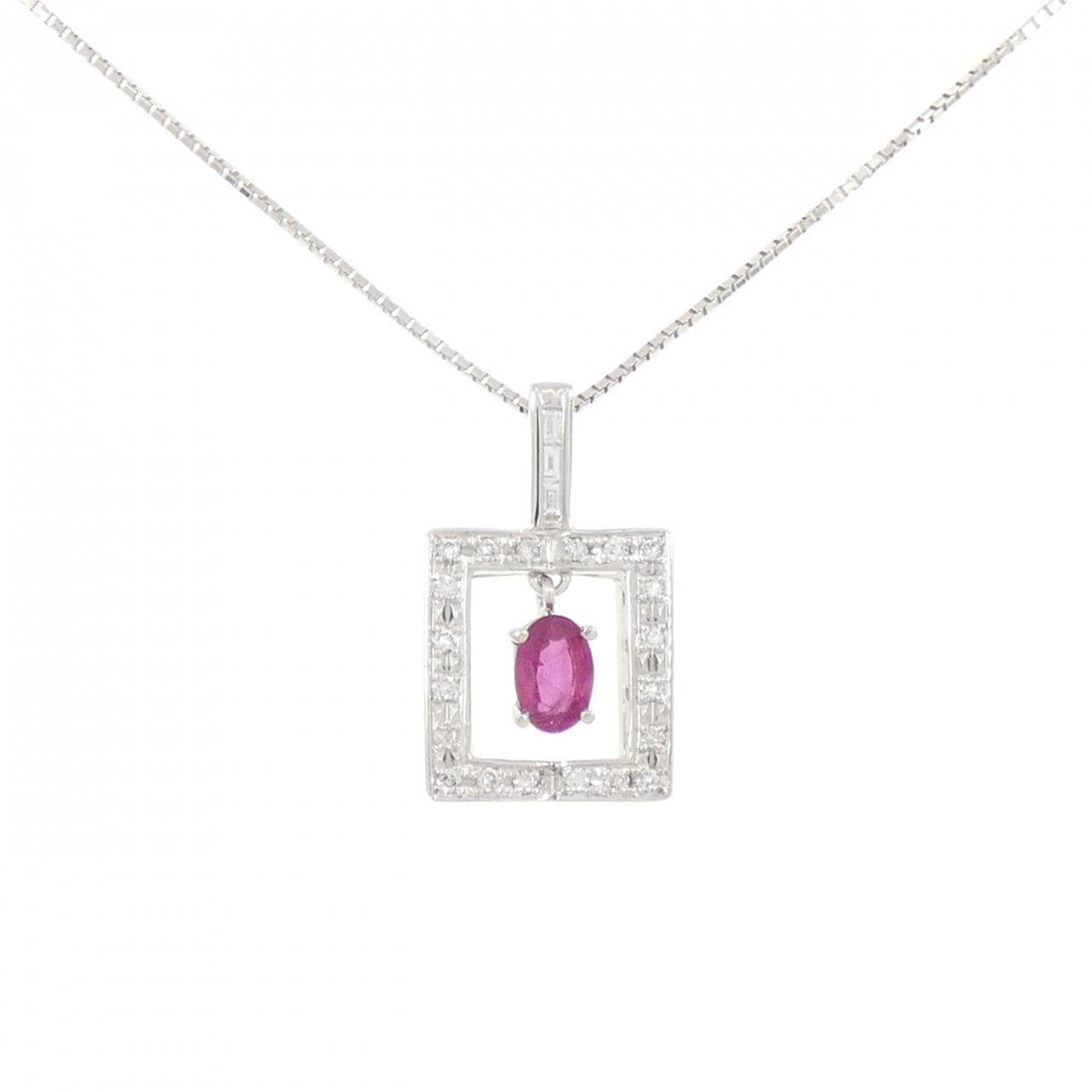 K18WG ルビー ネックレス 0.55CT