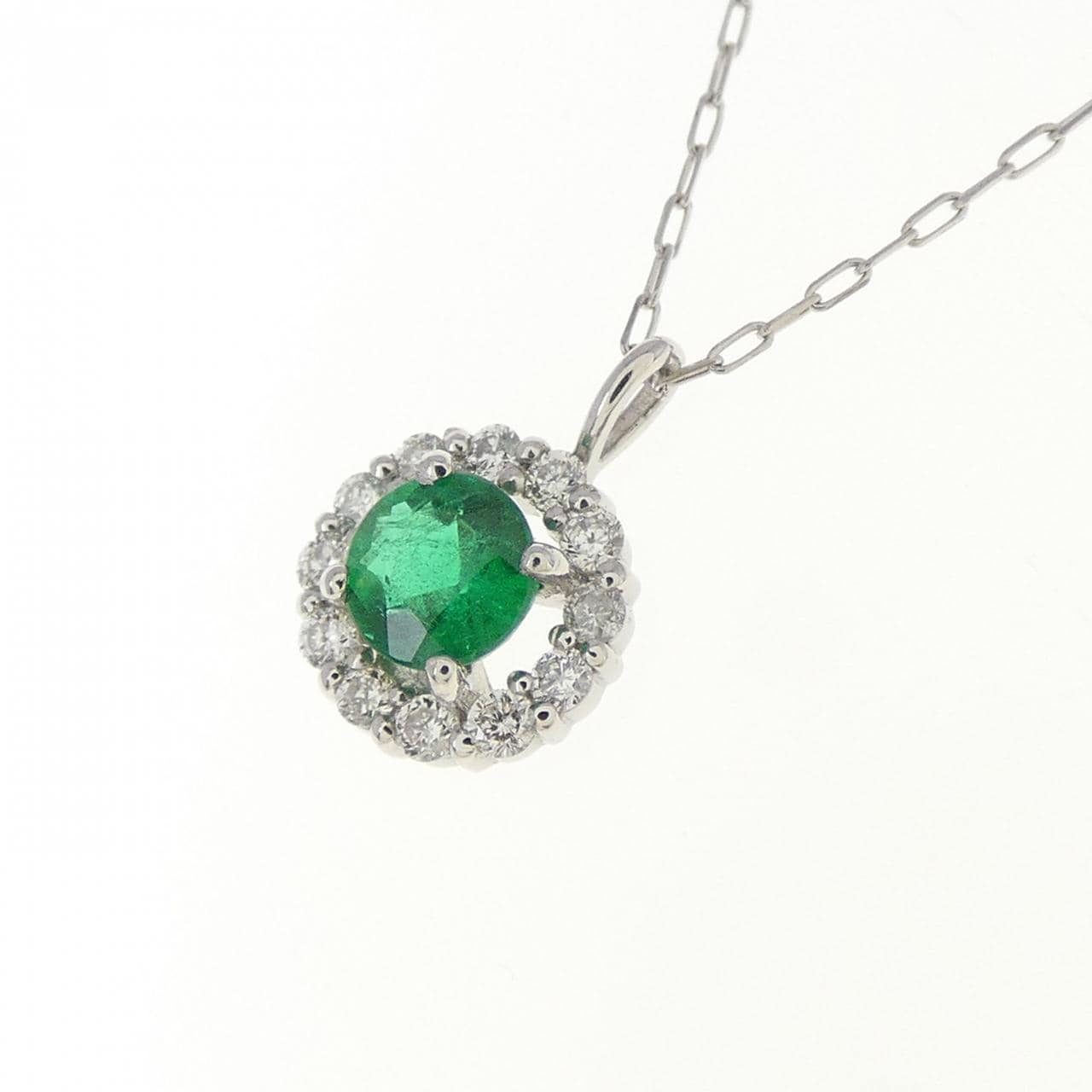 [新品] PT950/PT900 祖母綠項鍊 0.10CT