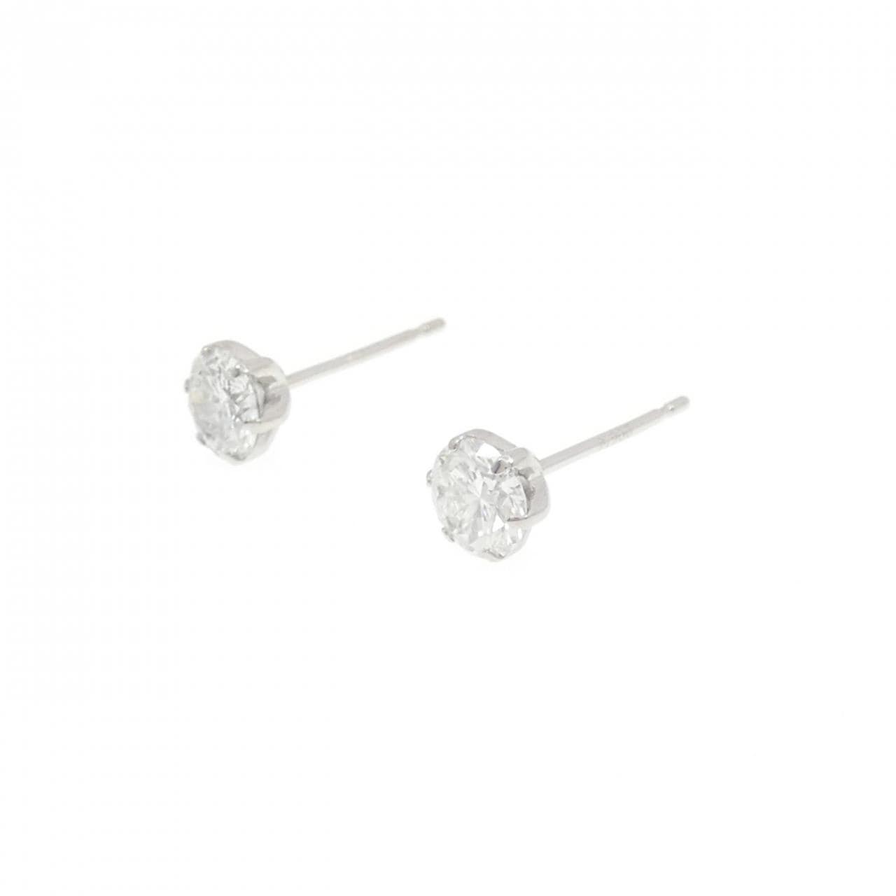 PT900 ソリティア ダイヤモンド ピアス 0.702CT