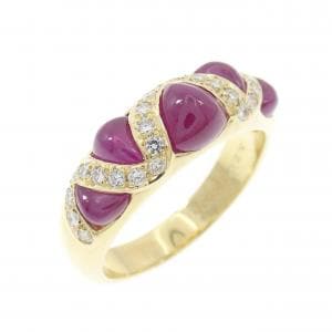 K18YG ルビー リング 2.11CT