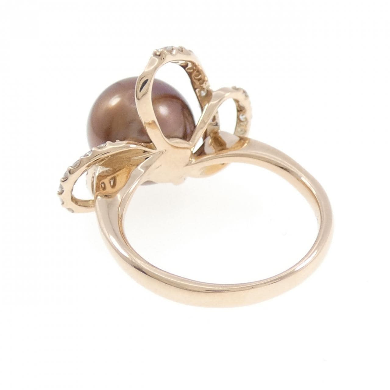 K18PG 黒蝶パール リング 10.4mm