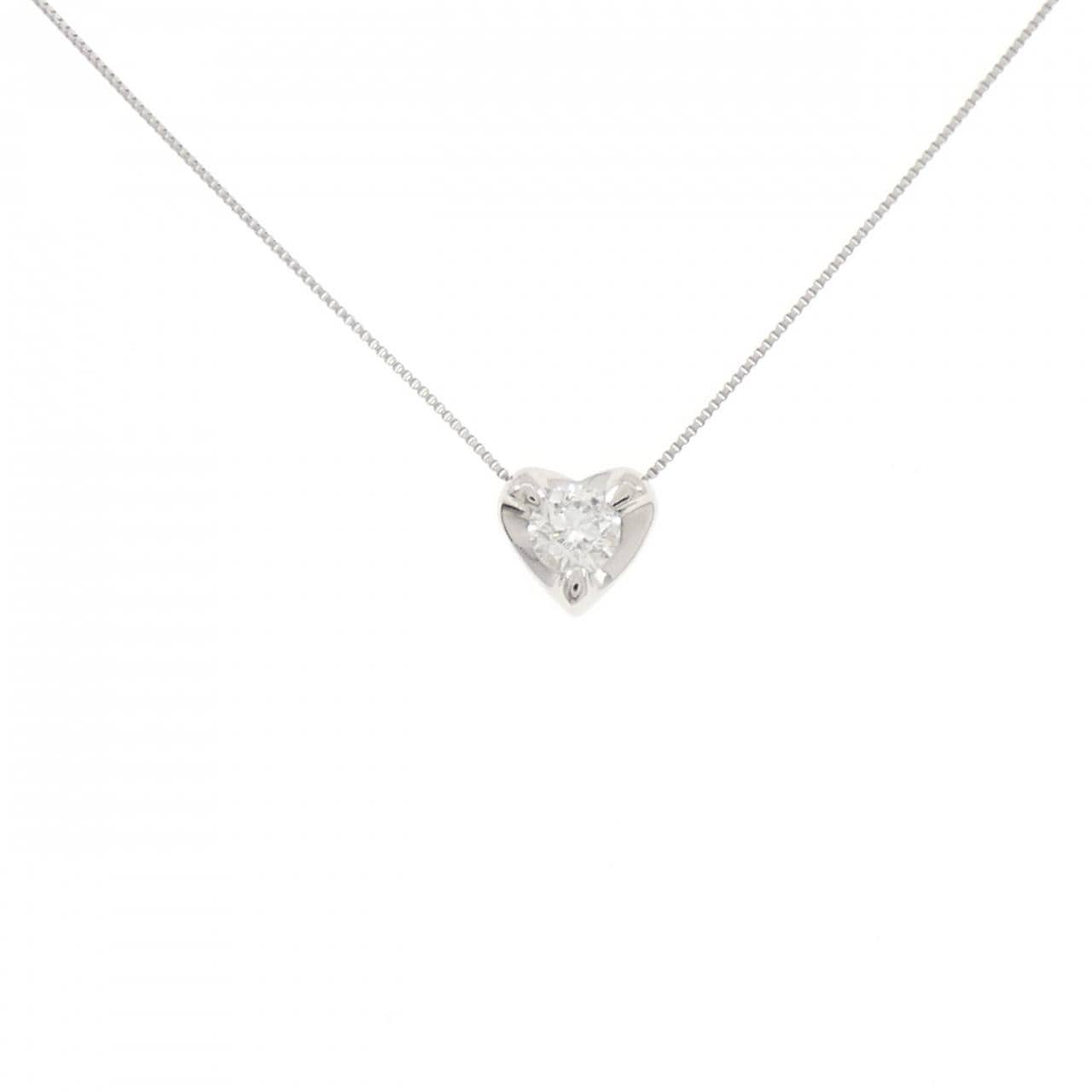 PT900/PT850 ハート ダイヤモンド ネックレス 0.300CT