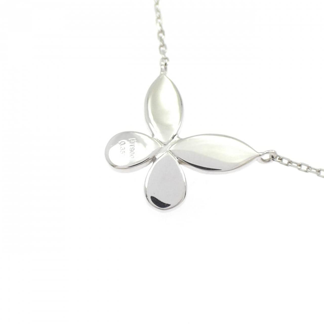 PT900/PT850 バタフライ ダイヤモンド ネックレス 0.357CT