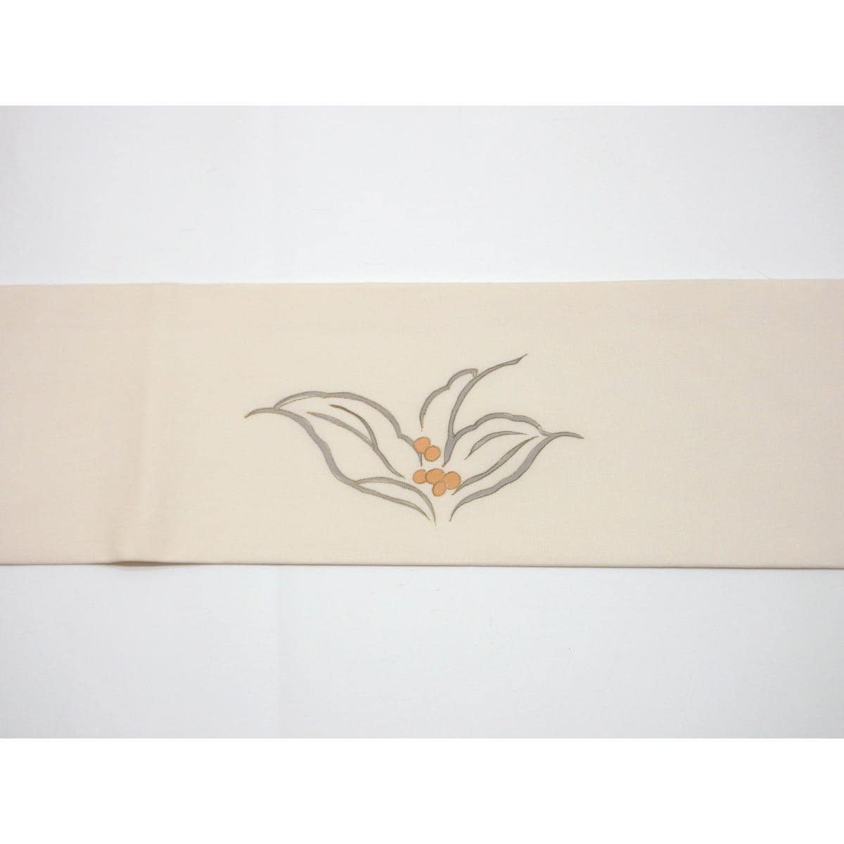 名古屋帯　塩瀬染帯　友禅金彩加工　刺繍入り