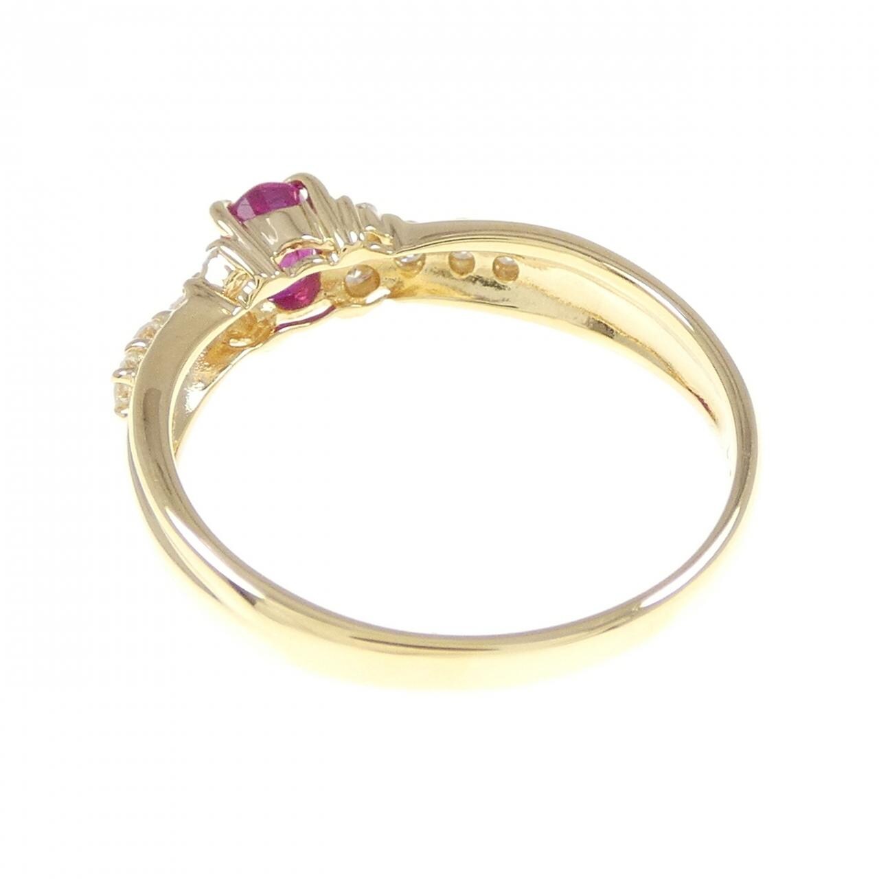 K18YG ルビー リング 0.34CT