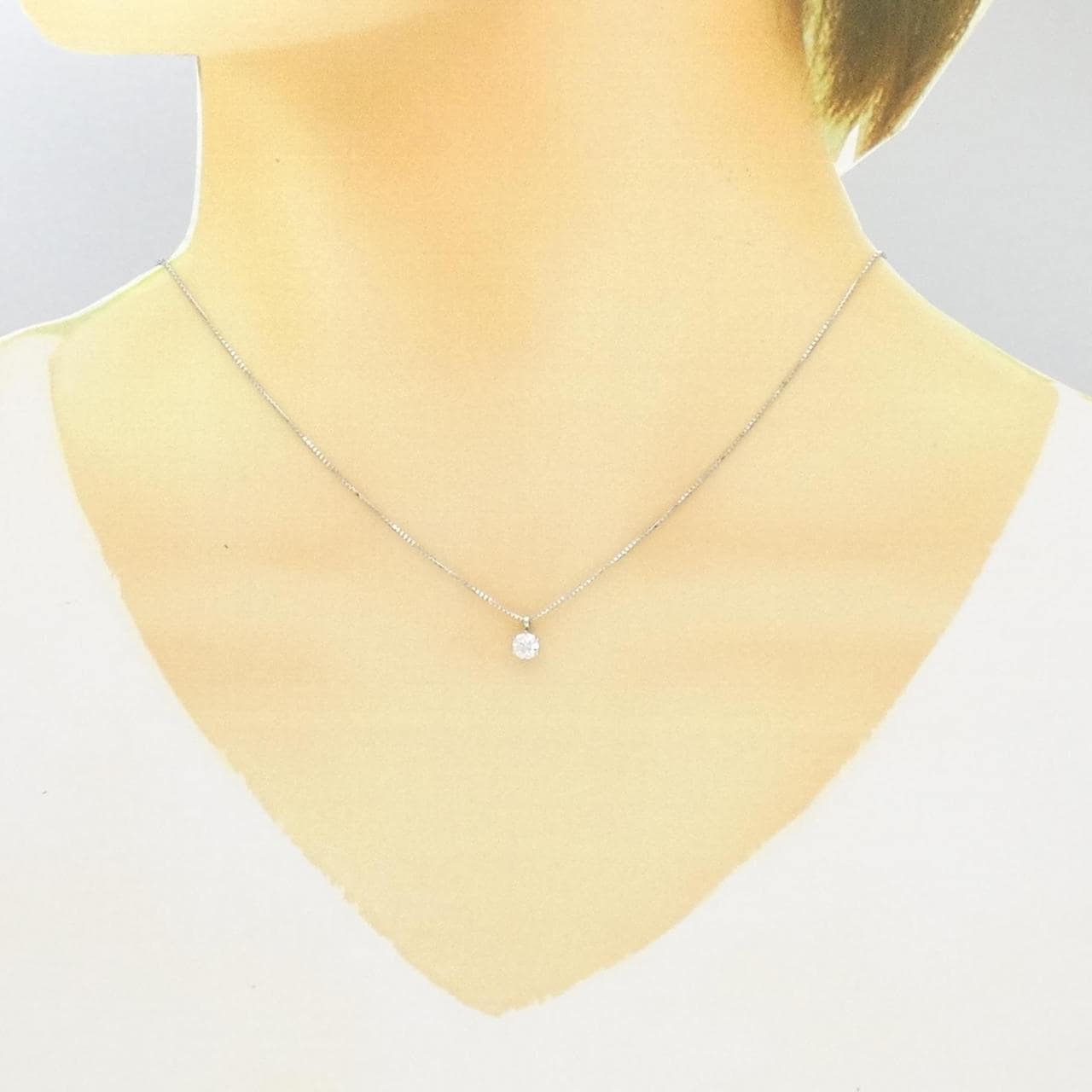 [BRAND NEW] PT Diamond Necklace 0.303CT D SI2 VG