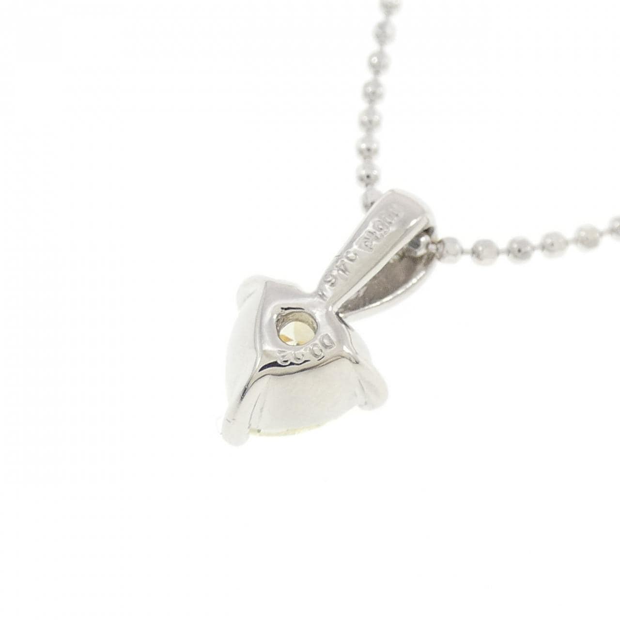 PT900/K18WG ハート ダイヤモンド ネックレス 0.464CT