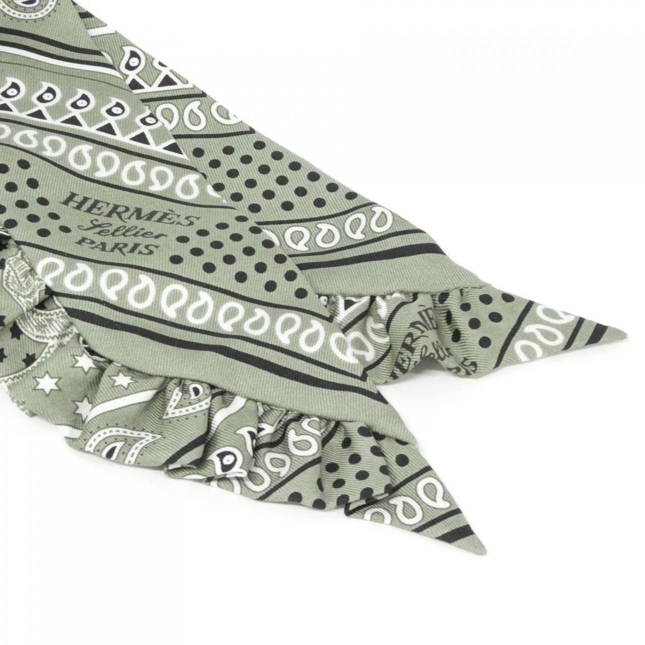 エルメス EPERON D'OR BANDANA ツイリー フリル 852978S スカーフ