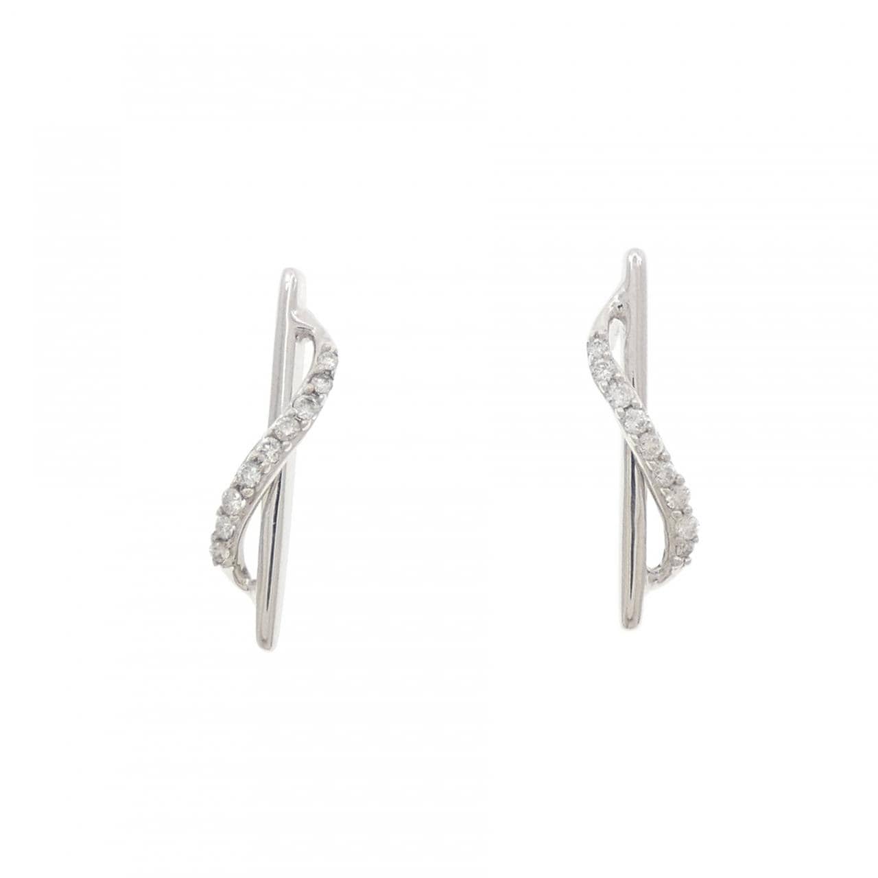 K18WG ダイヤモンド ピアス