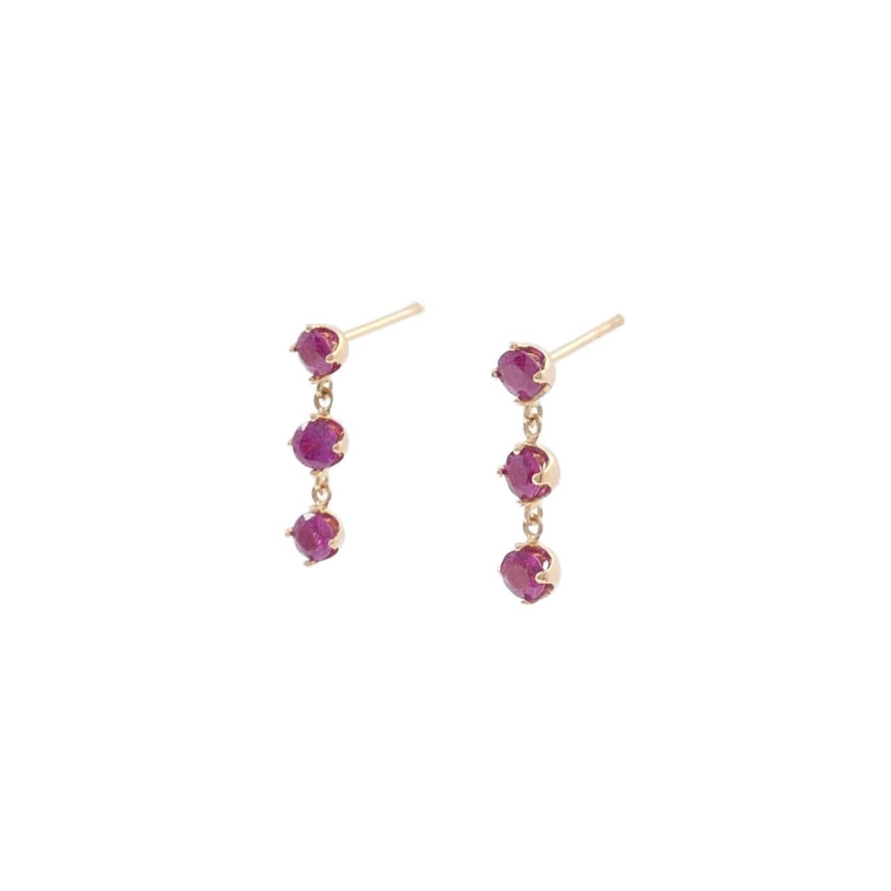 K18PG ルビー ピアス 0.50CT