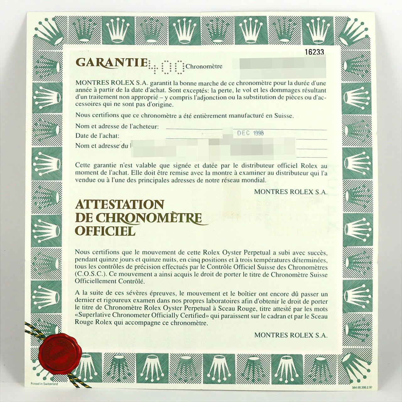 ロレックス デイトジャスト 16233G SSxYG 自動巻 T番