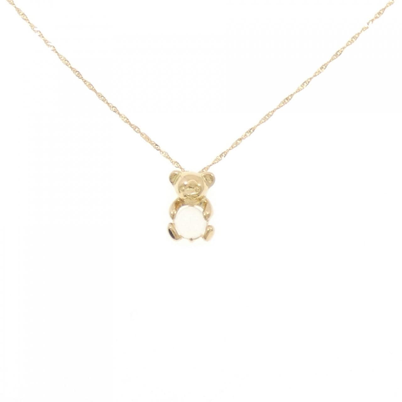K18YG ベア ムーンストーン ネックレス