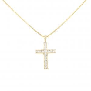 K18YG クロス ダイヤモンド ネックレス 0.60CT