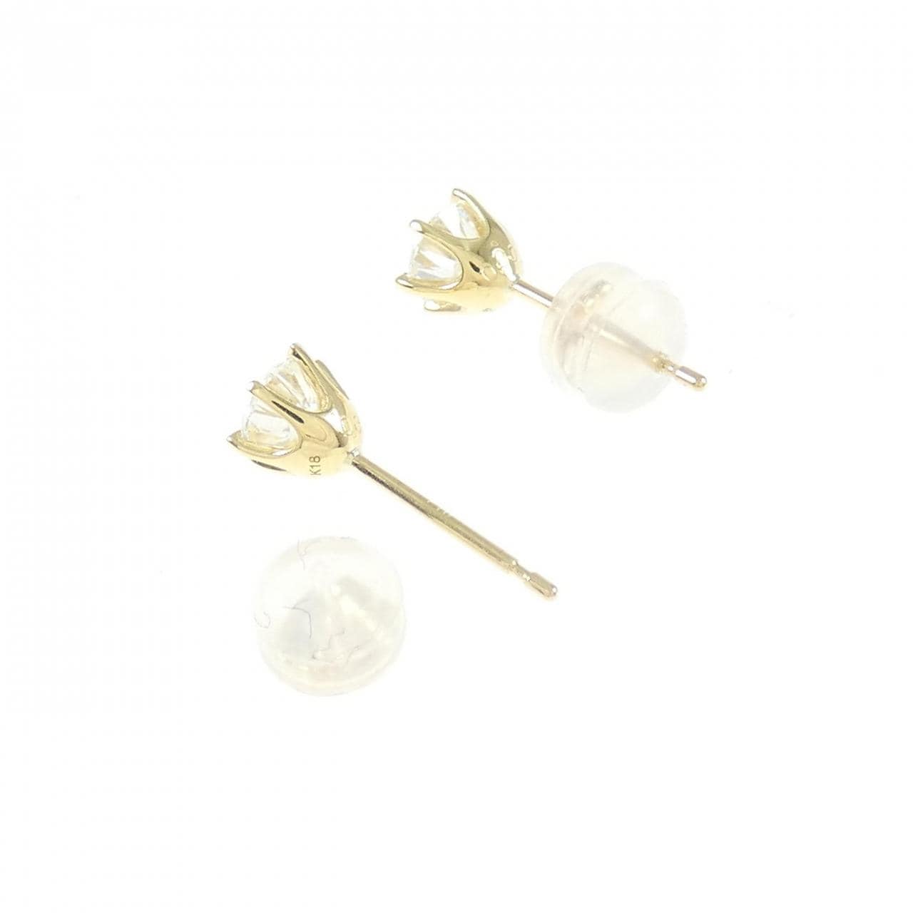 [BRAND NEW] K18YG Diamond Earrings 0.307CT 0.304CT F SI1 Good