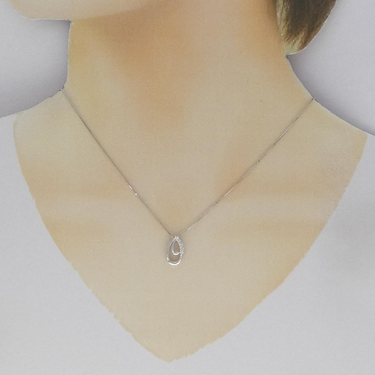 K18WG ダイヤモンド ネックレス 0.10CT