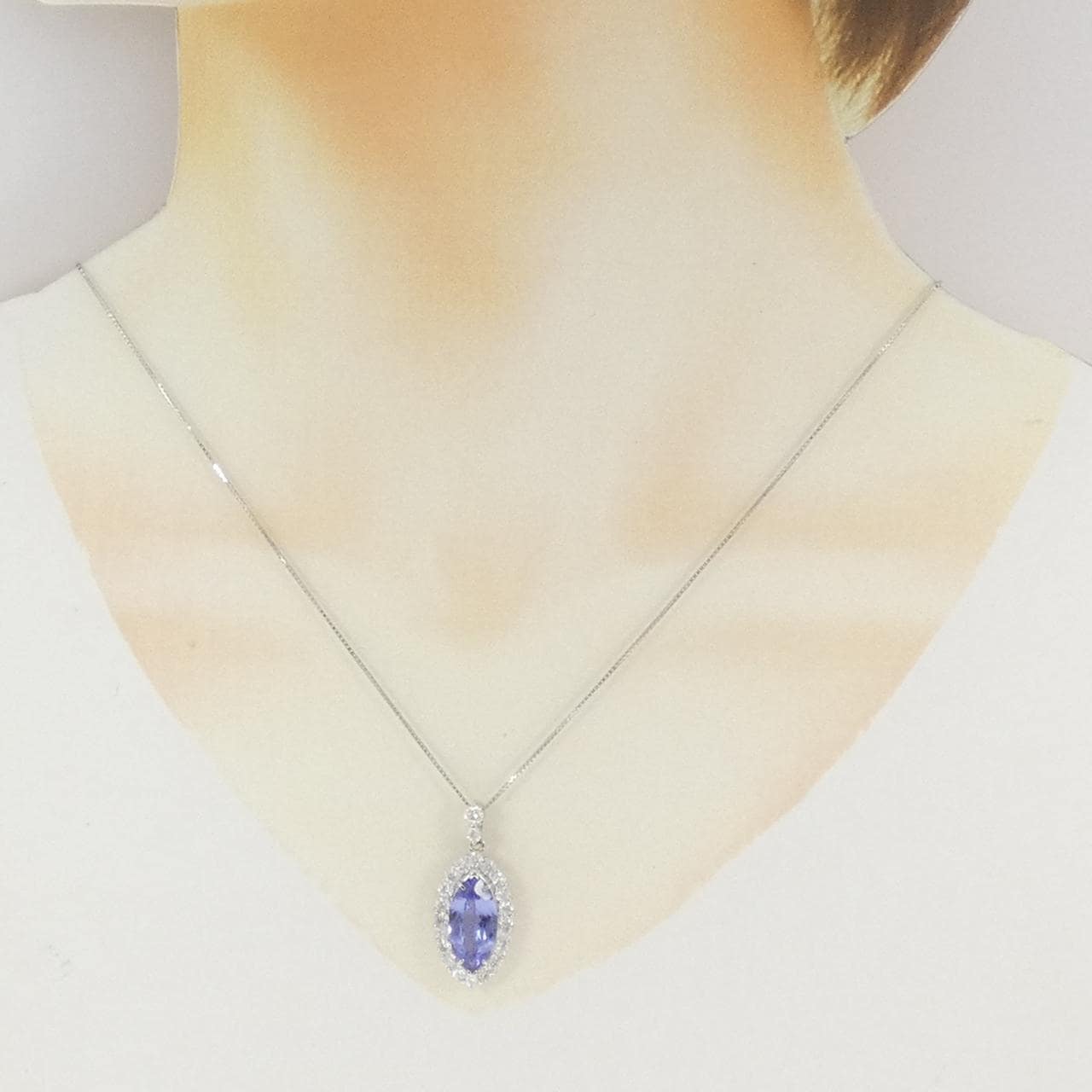 PT900/PT850 タンザナイト ネックレス 3.60CT