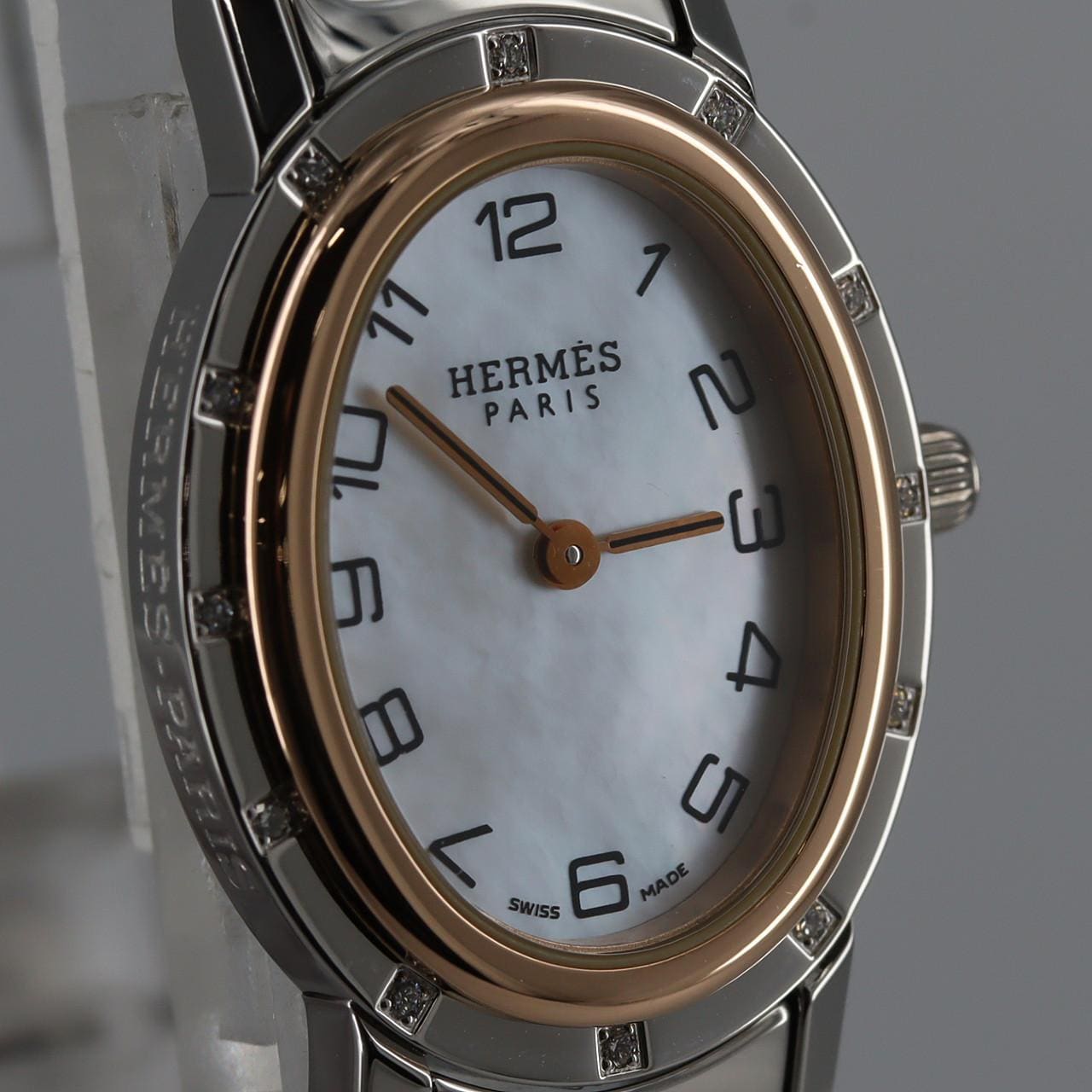 エルメス クリッパーオーバル/12P PGコンビ CO1.222 SSxPG クォーツ